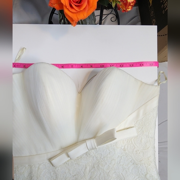 Elegant Ivory Lace/Zipper Multi Layered Wedding Dress - Picture 16 of 16